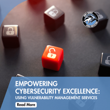Blog post cover image with text reading: "Empowering Cybersecurity Excellence: Using Vulnerability Management Services"