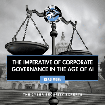 Blog post cover image with text reading: "The Imperative of Corporate Governance in the Age of AI"