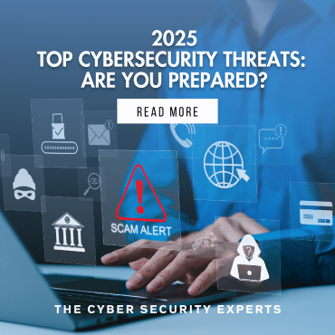 Blog post cover image with text reading: "2025 Top Cybersecurity Threats: Are you prepared?"