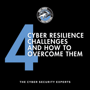 Blog post cover image with text reading: "4 Cyber Resilience Challenges and How to Overcome Them"