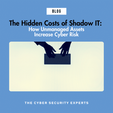 Blog post cover image with text reading: The Hidden Costs of Shadow IT: How Unmanaged Assets Increase Cyber Risk