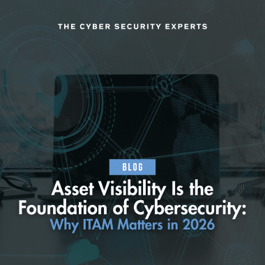 Blog post cover image with text reading: Asset Visibility Is the Foundation of Cybersecurity: Why ITAM Matters in 2026